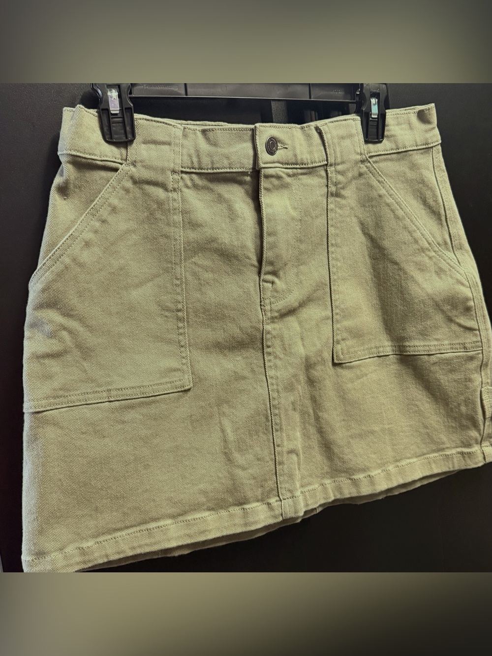 Utility Mini Skirt in Light Olive